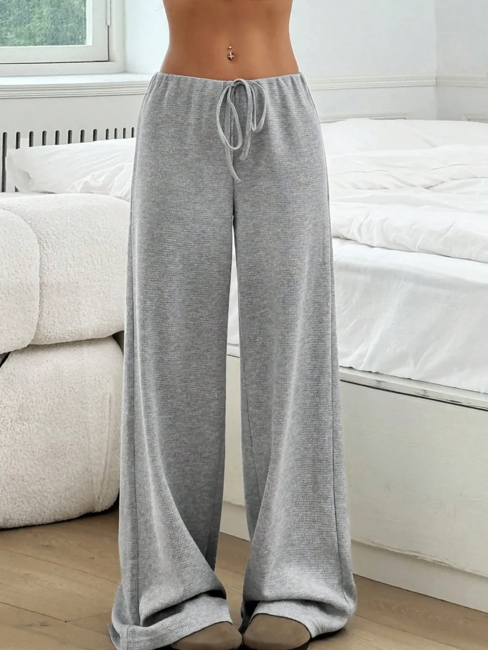 Striped Wide Leg Drawstring Pants, image 25