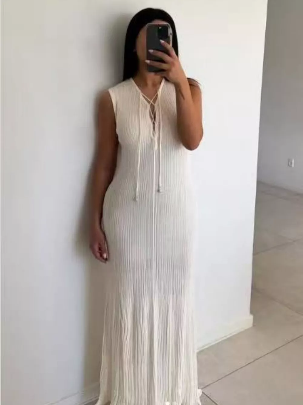 Lace Up Sleeveless Maxi Dress, image 3