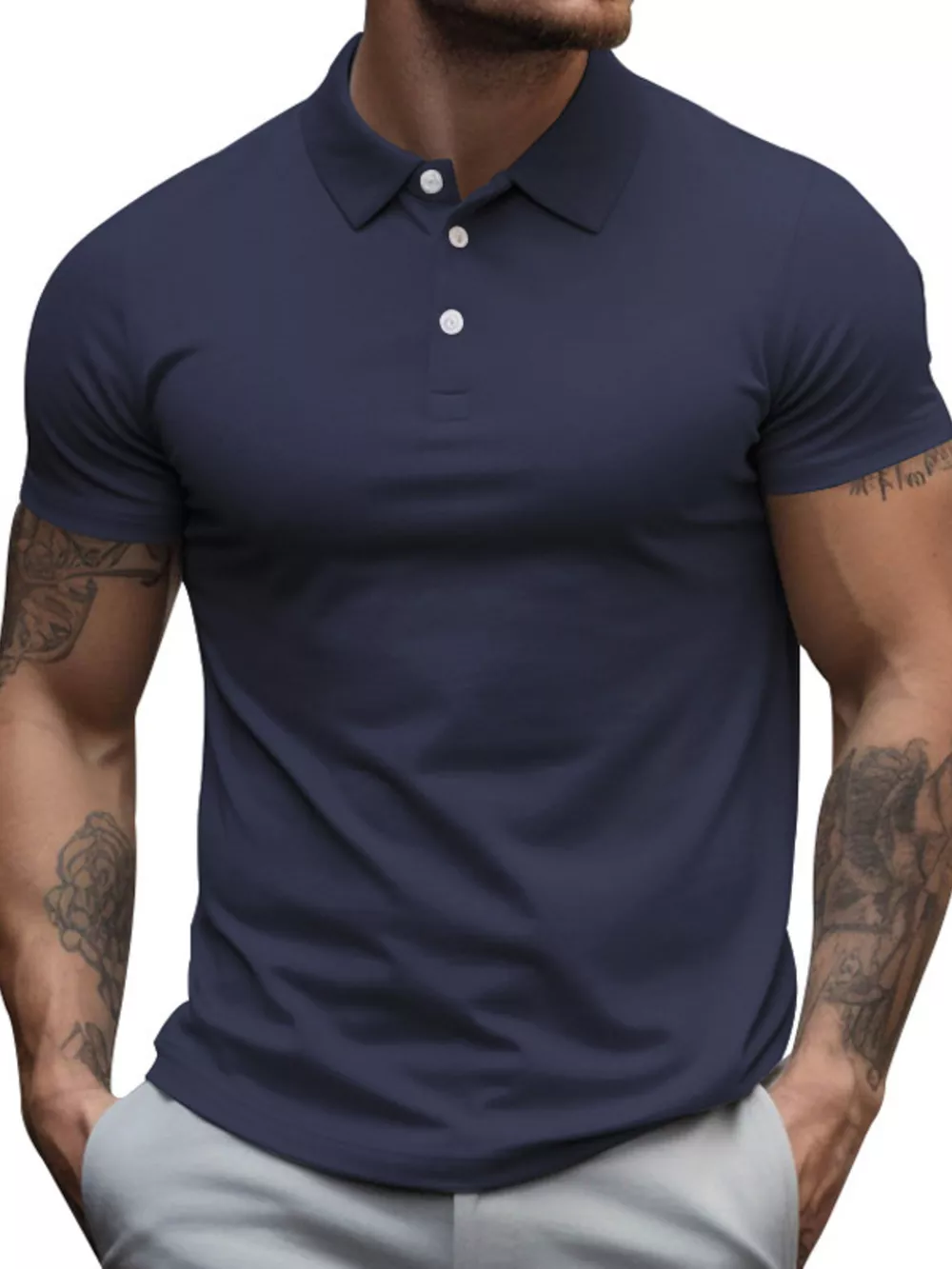 Men's Full Size Slim Fit Short Sleeve Polo Plus Size, image 7