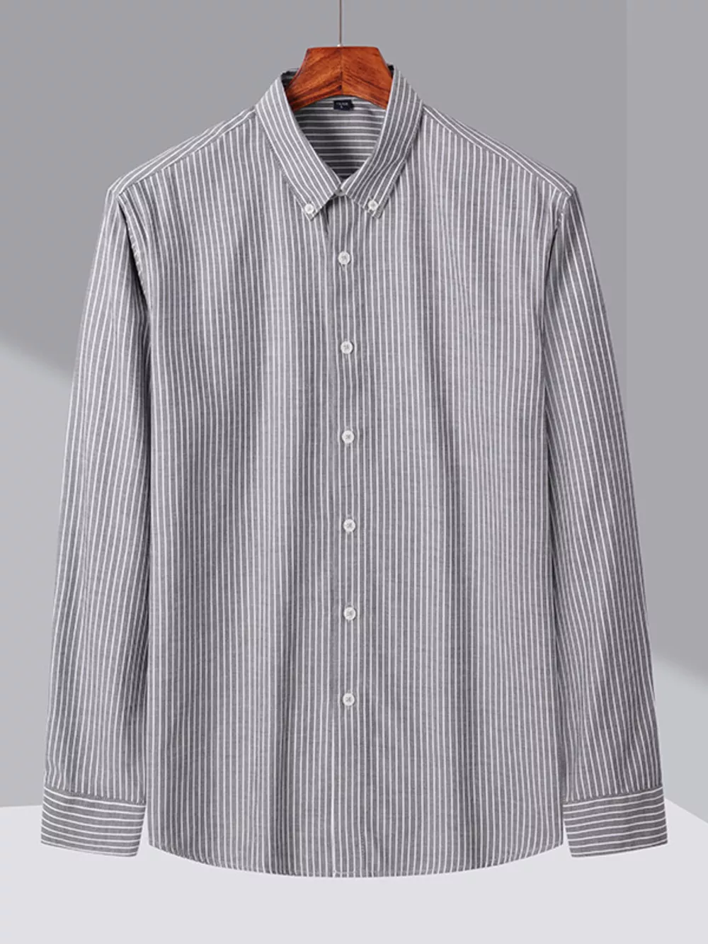 Men's Full Size Casual Striped Button-Down Shirt Plus Size, image 5