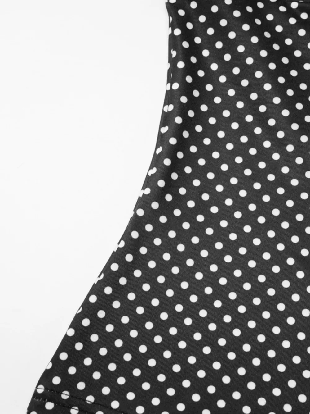 Polka Dot Print Crop Top and Skirt Set, image 13