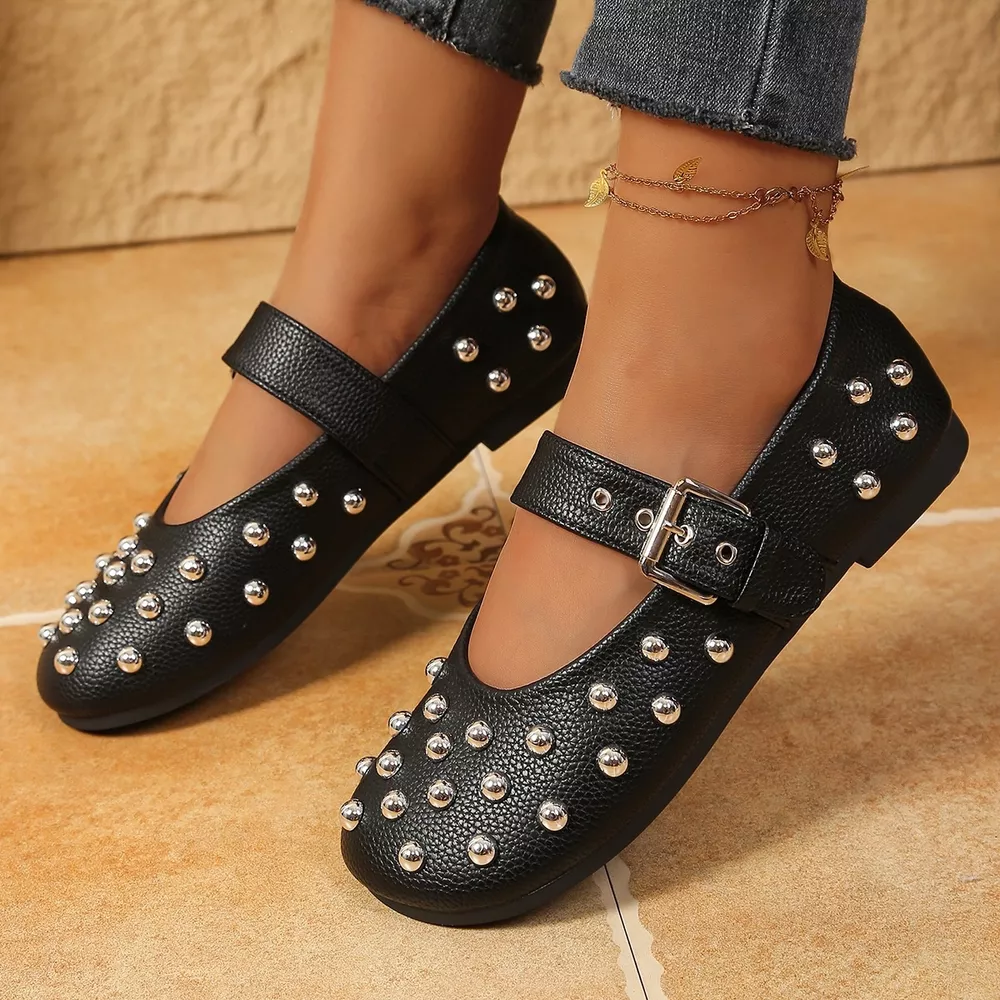 Studded Round Toe Slip-Ons, image 5