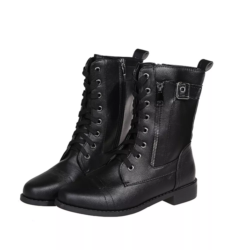 Lace-Up Ankle Boots with Zipper Detail, image 7