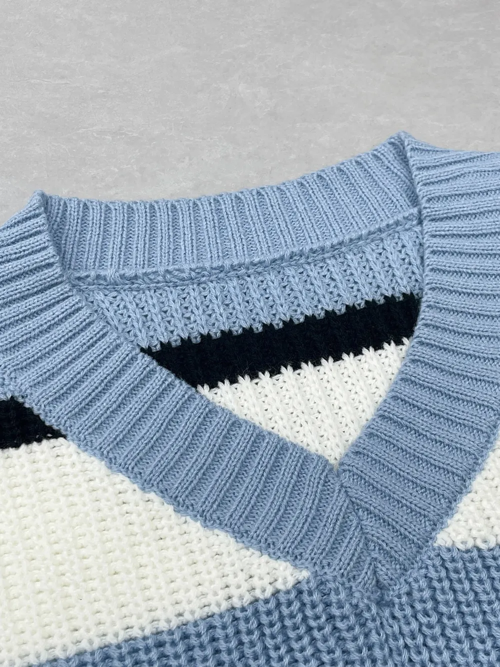 Striped V-Neck Color Block Sweater, image 6