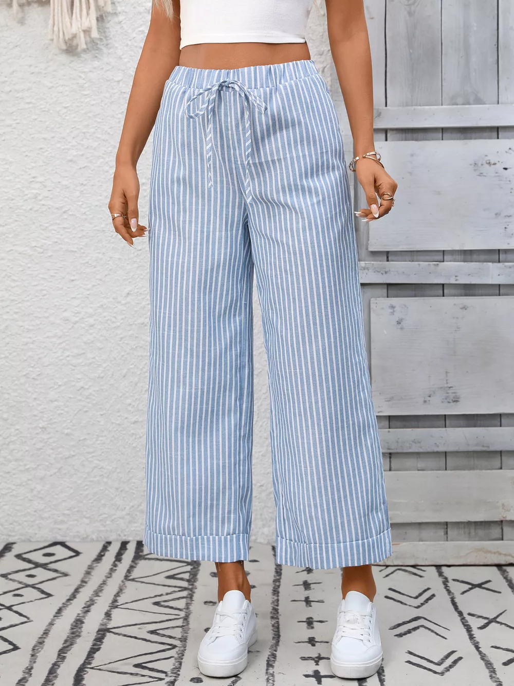 Striped Wide Leg Pants, image 4
