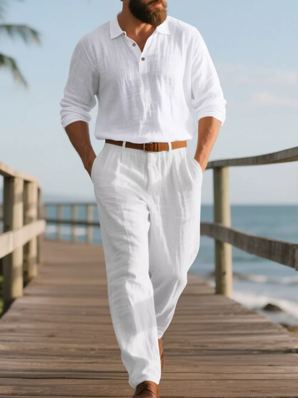 Men's Full Size Long Sleeve Top and Pants Set Plus Size, image 6