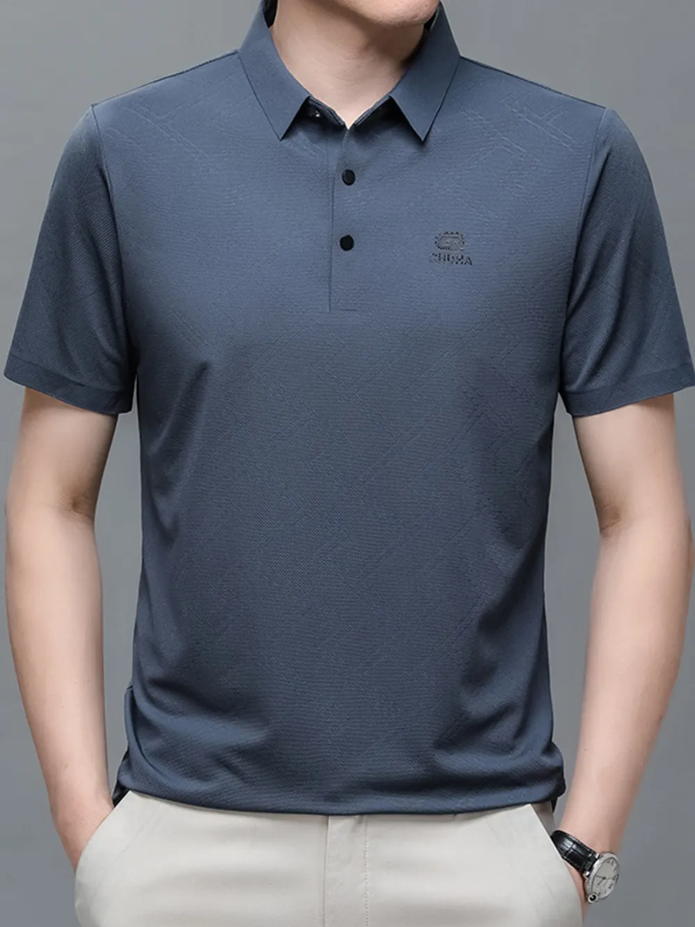 Men's Plus Size Breathable Quick-Dry Collared Neck Polo