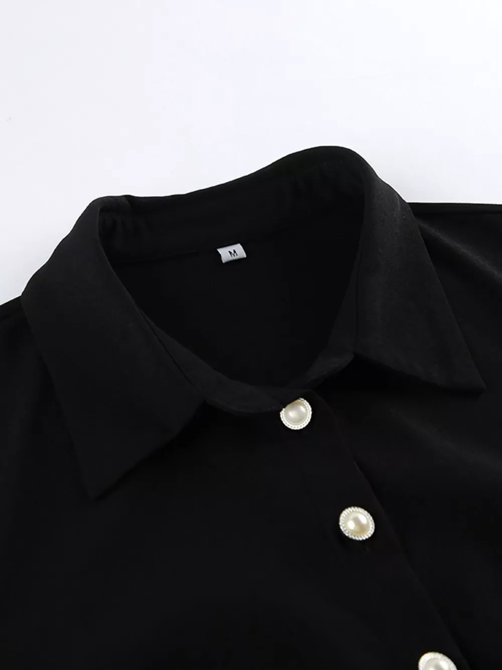 Lace Detail Button Front Long Sleeve Dress, image 8