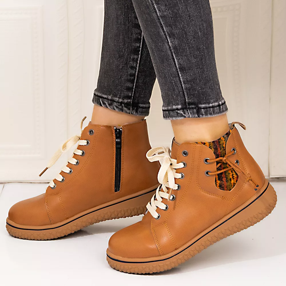 Lace-Up Ankle Boots with Zipper Detail, image 10