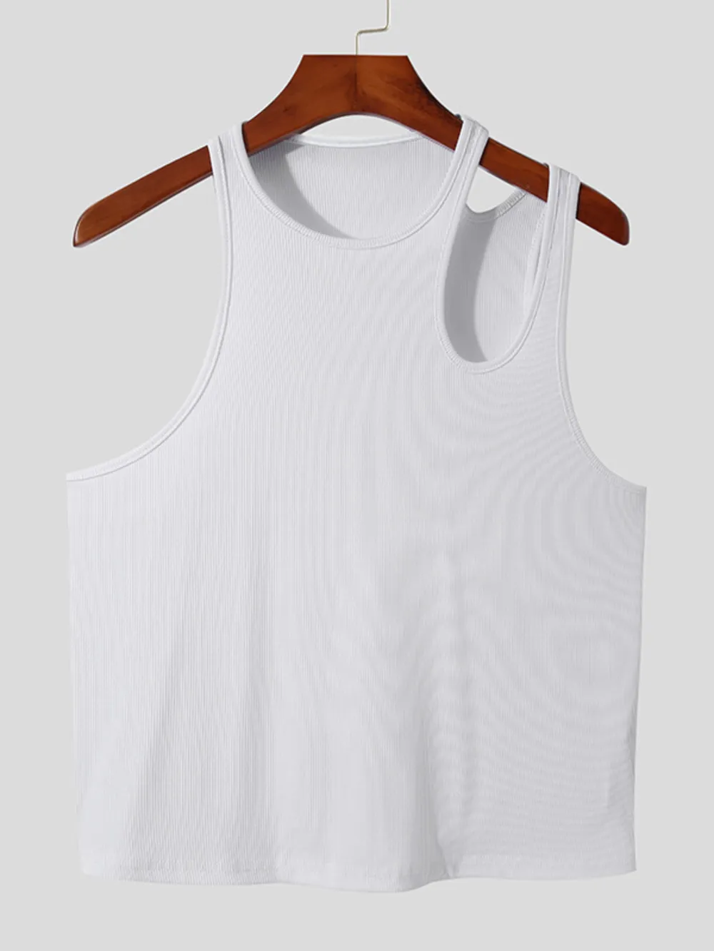Men's Full Size Cutout Solid Color Tank Plus Size, image 6