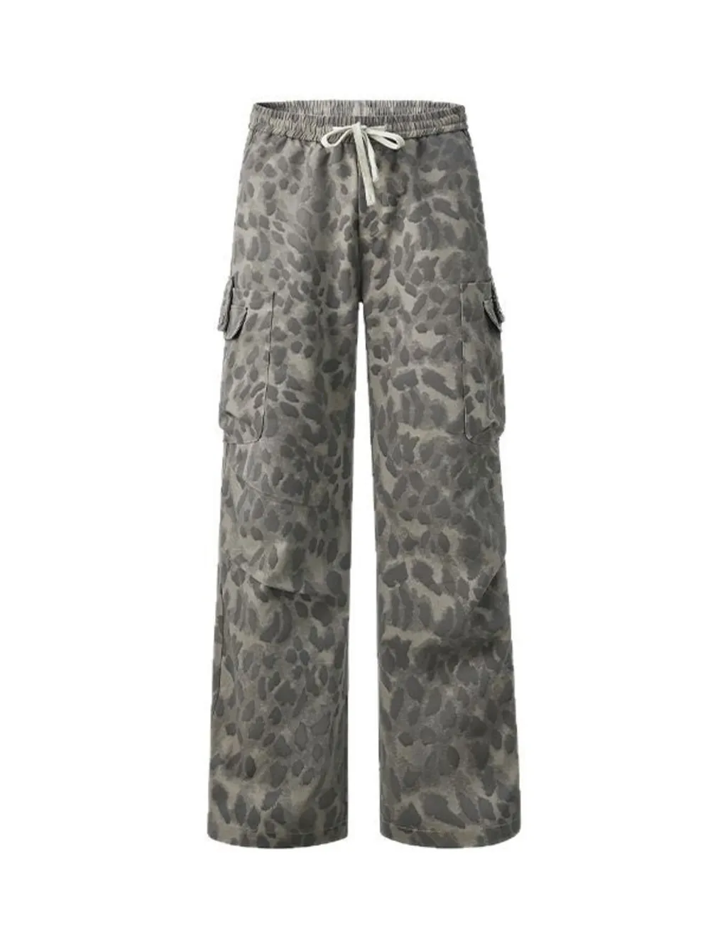 Men's Plus Size Leopard Wide Leg Cargo Pants, image 5