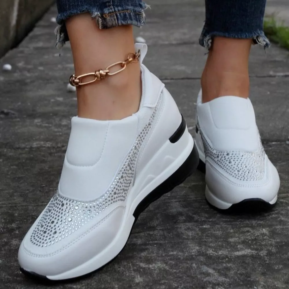 Rhinestone Embellished Wedge Sneakers, image 10