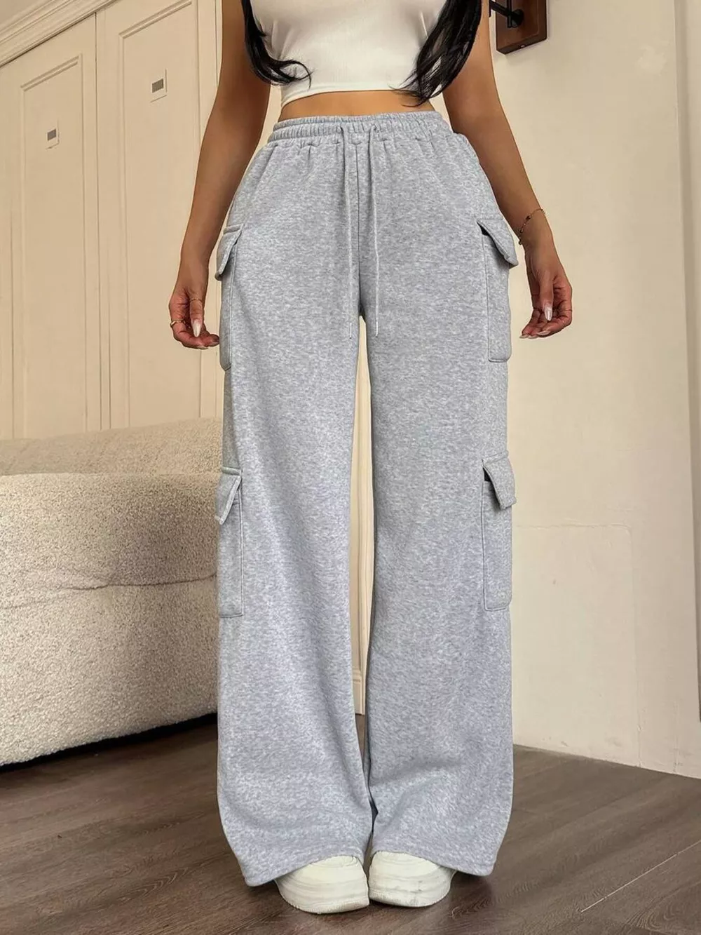 Casual Drawstring Loose Fit Pants, image 7