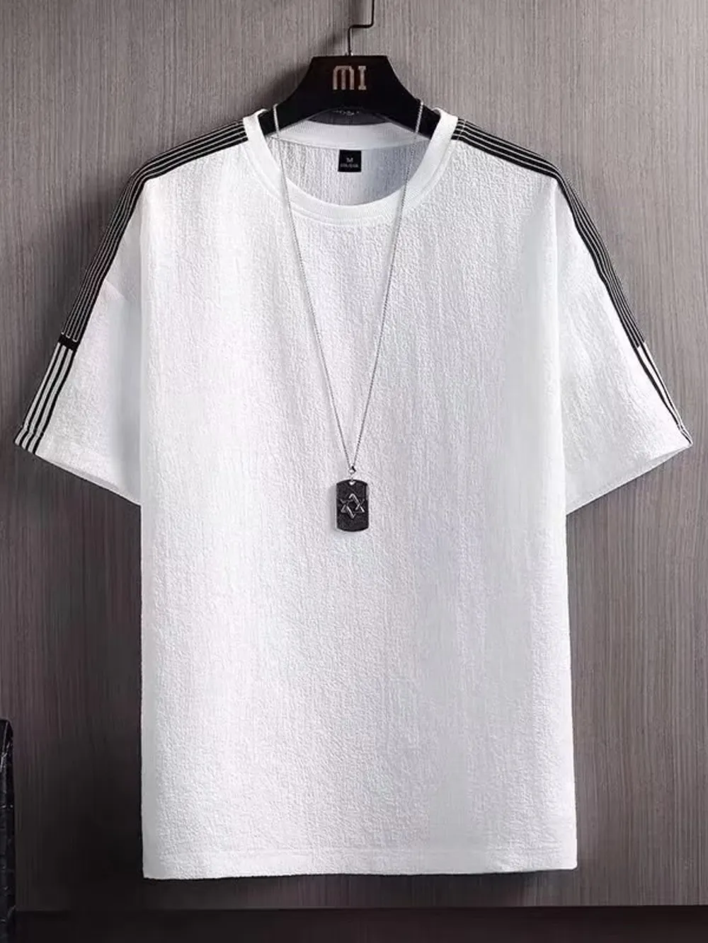 Men's Plus Size Textured Round Neck T-Shirt, image 5