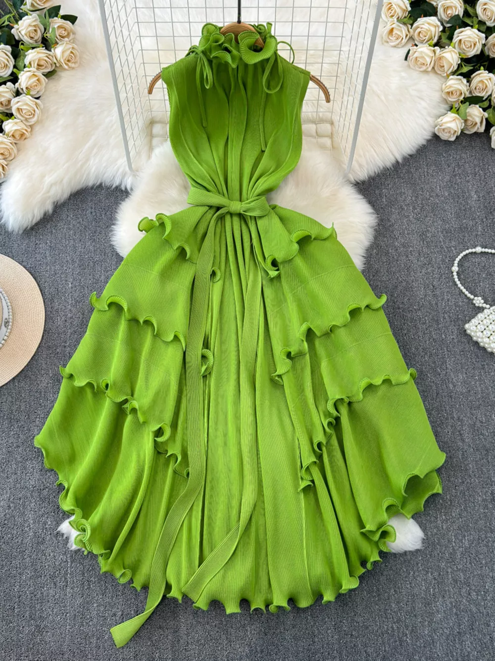 Ruffled Tiered Sleeveless Midi Dress, image 2