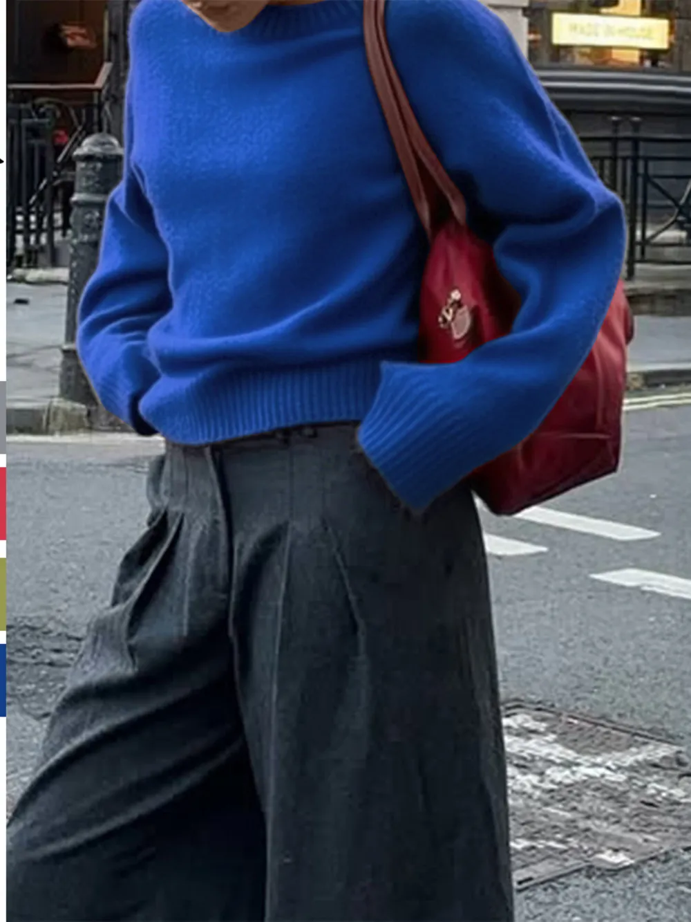 Ribbed Crewneck Drop Shoulder Sweater, image 3