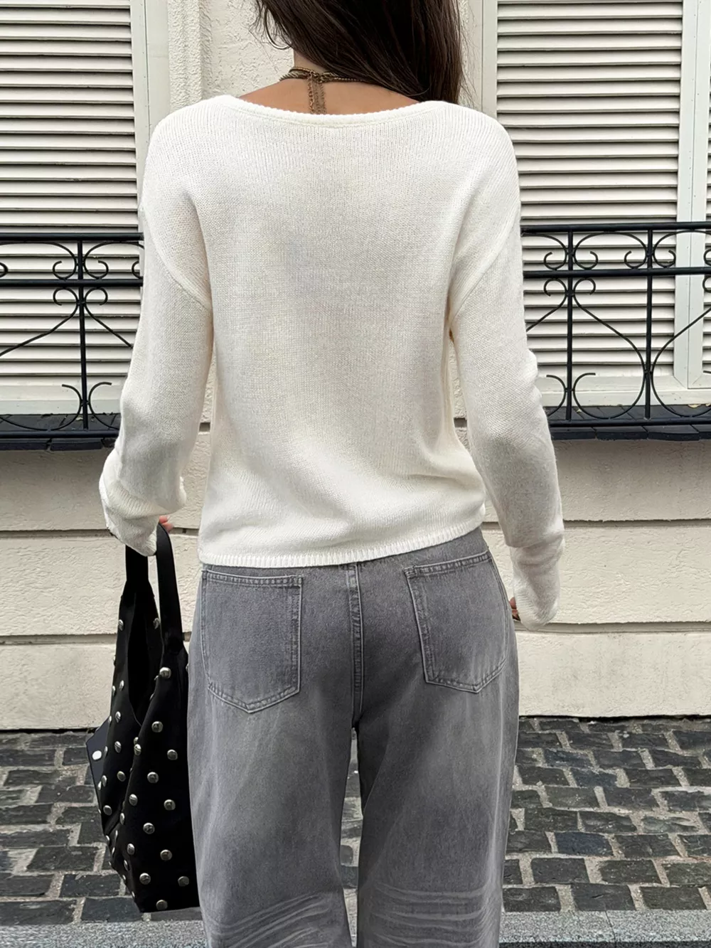 Boat Neck Dropped Shoulder Sweater, image 5