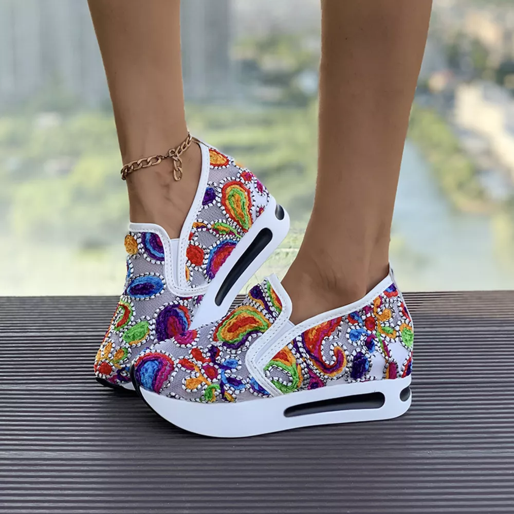 Printed Platform Round Toe Sneakers, image 7