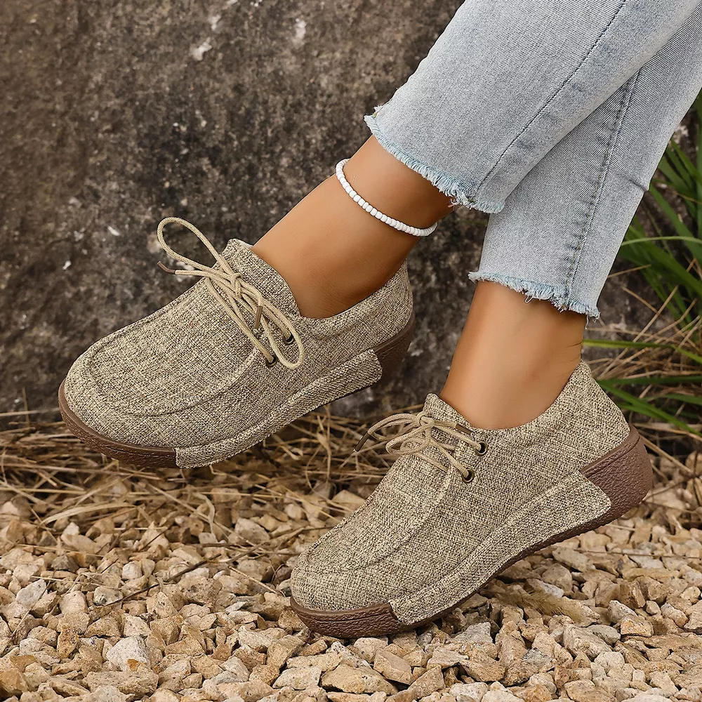 Round Toe Lace-Up Sneakers, image 11