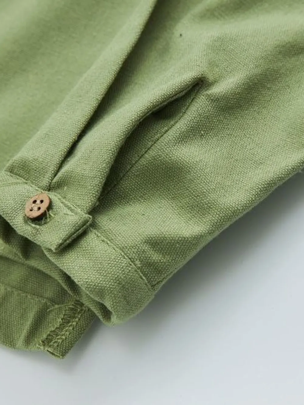 Men's Plus Size Button Detail Long Sleeve Blouse, image 4