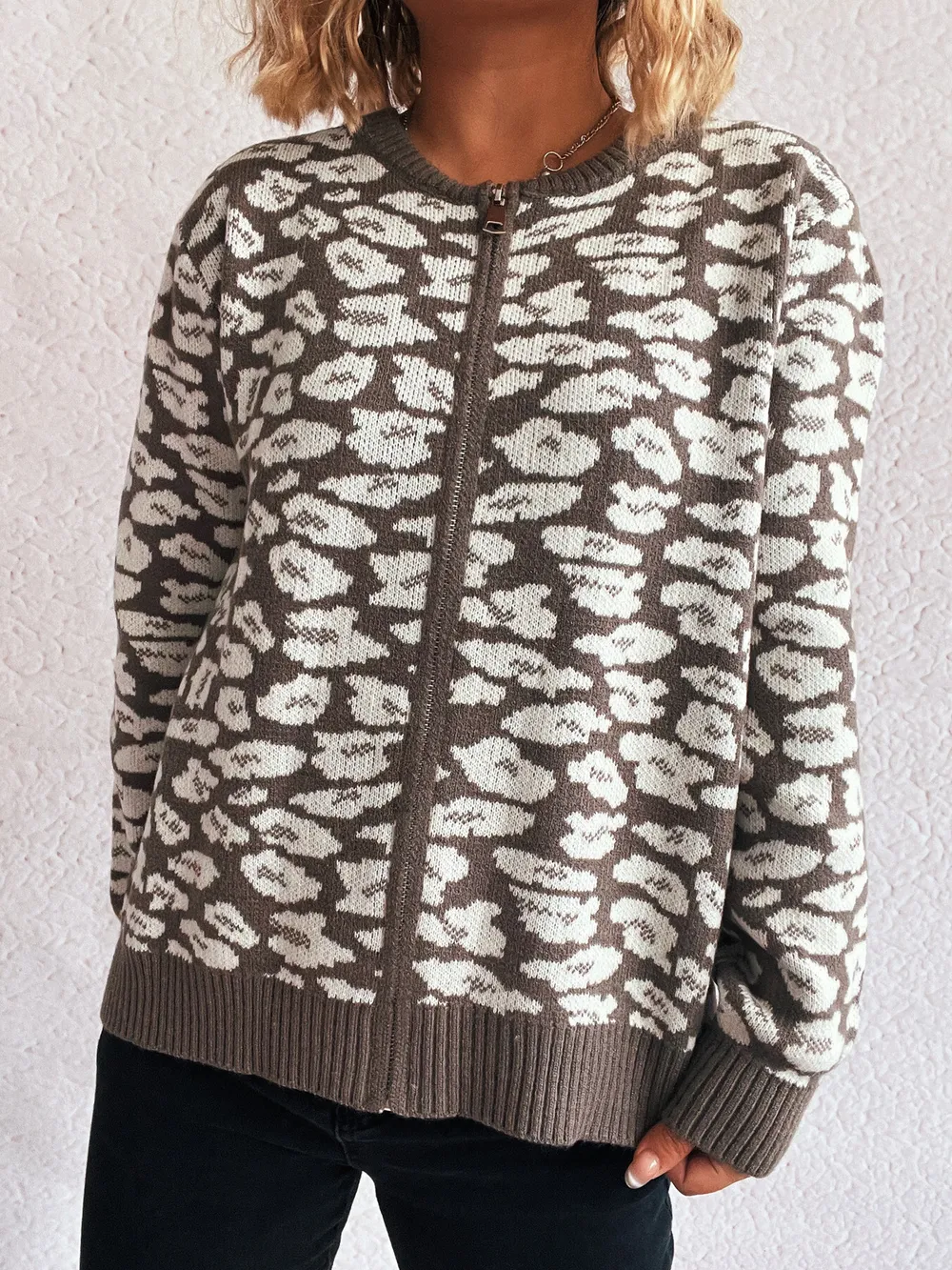 Zip Up Long Sleeve Cardigan, image 8