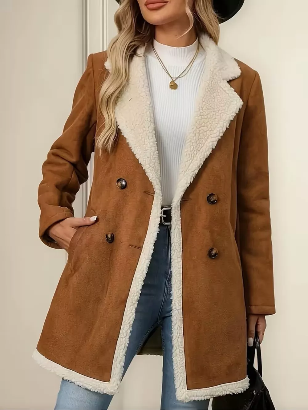 Double-Breasted Fleece Outerwear