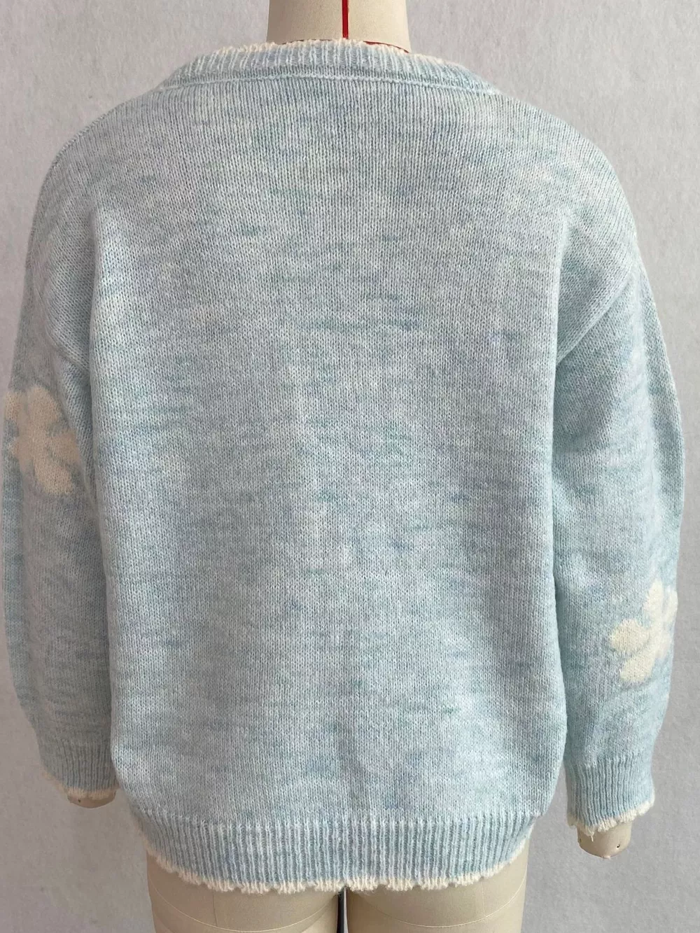 Floral Applique Button-Down Knit Cardigan, image 15
