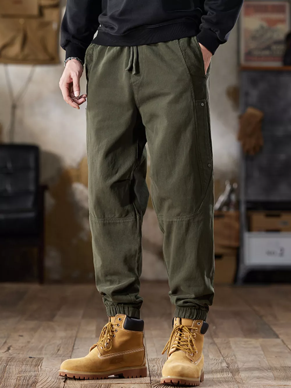 Men's Full Size Casual Drawstring Cargo Joggers Plus Size, image 7