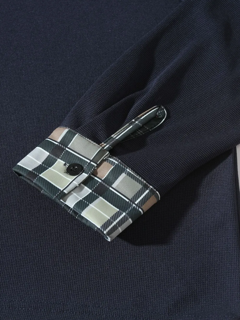 Men's Long Sleeve Plaid Collar Polo Shirt, image 8