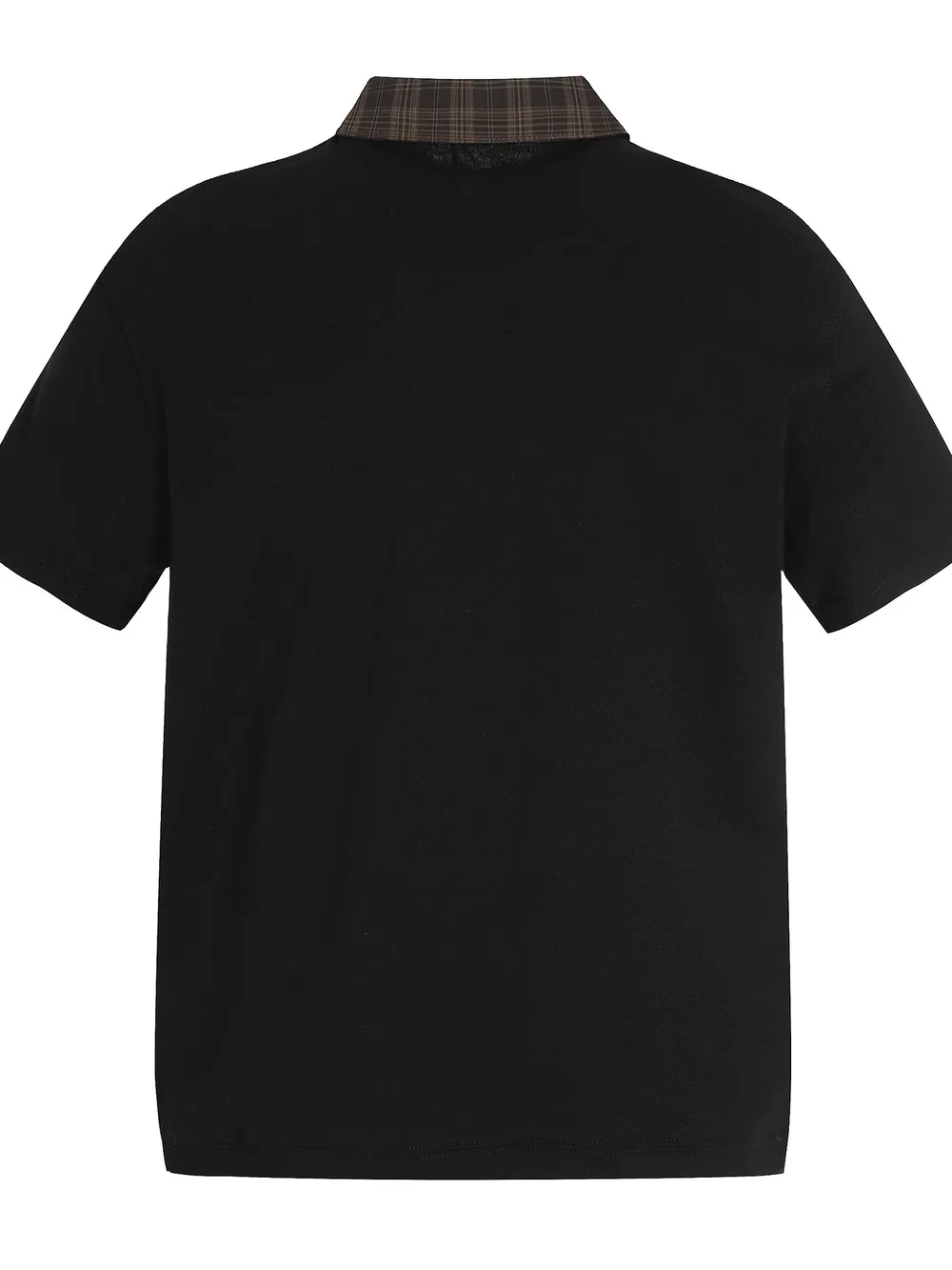 Men's Plaid Collar Short Sleeve Polo