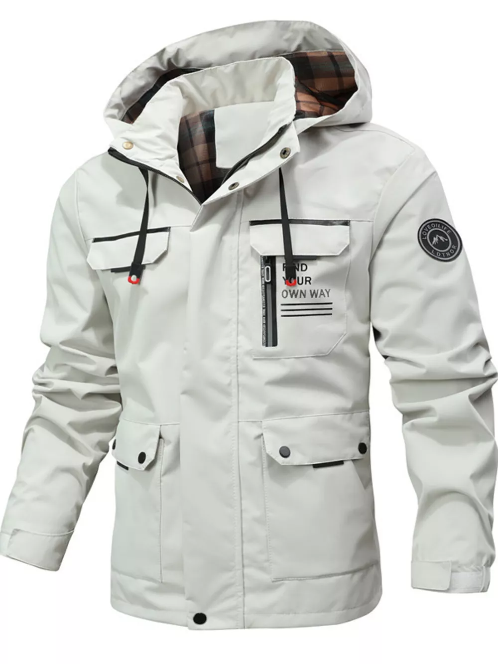 Men's Plus Size Hooded Outdoor Windproof Coat, image 8