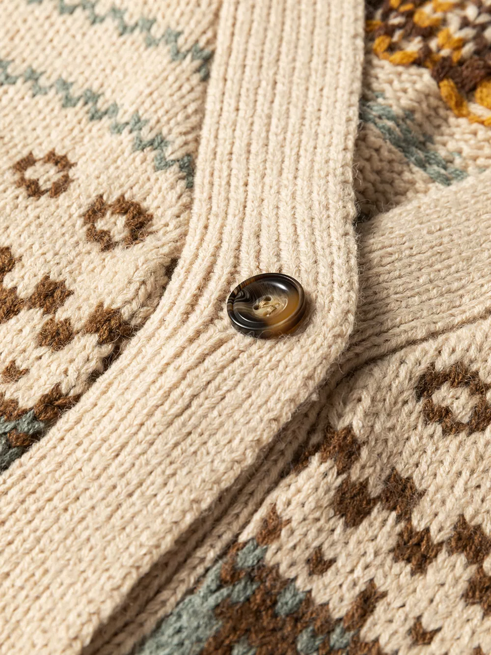 Western Pattern Knitted Button V Neck Cardigan Sweater, image 9