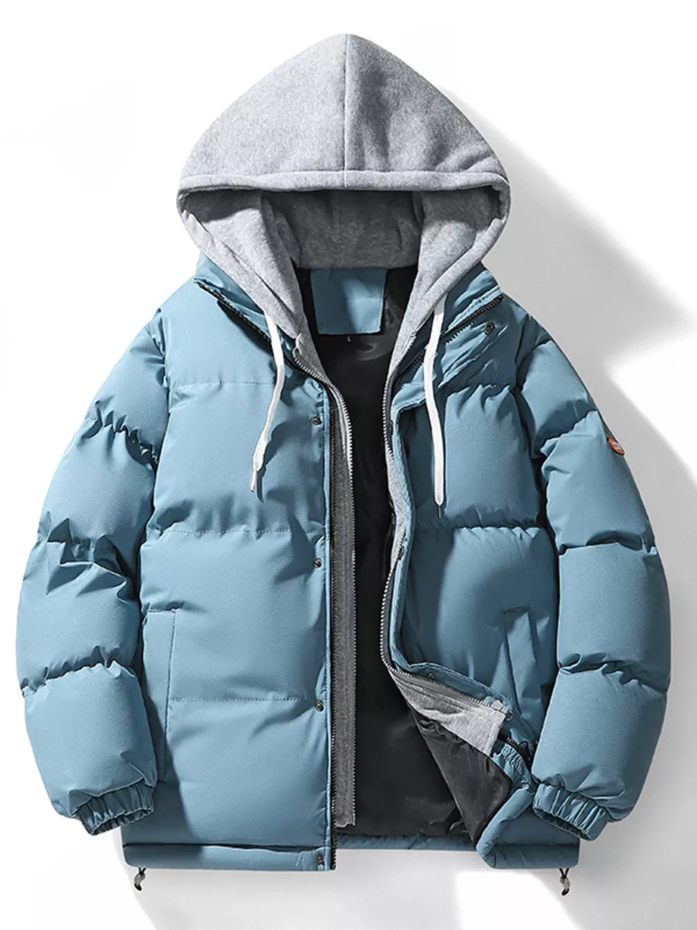 Men's Plus Size Hooded Padded Puffer Jacket, image 2