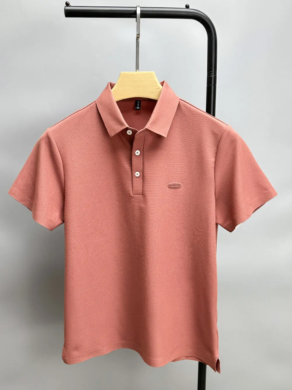 Men's Plus Size Button Detail Short Sleeve Polo, image 3