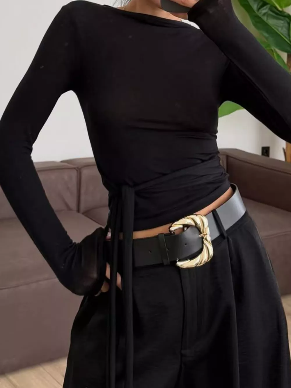 Mock Neck Long Sleeve T-Shirt, image 3