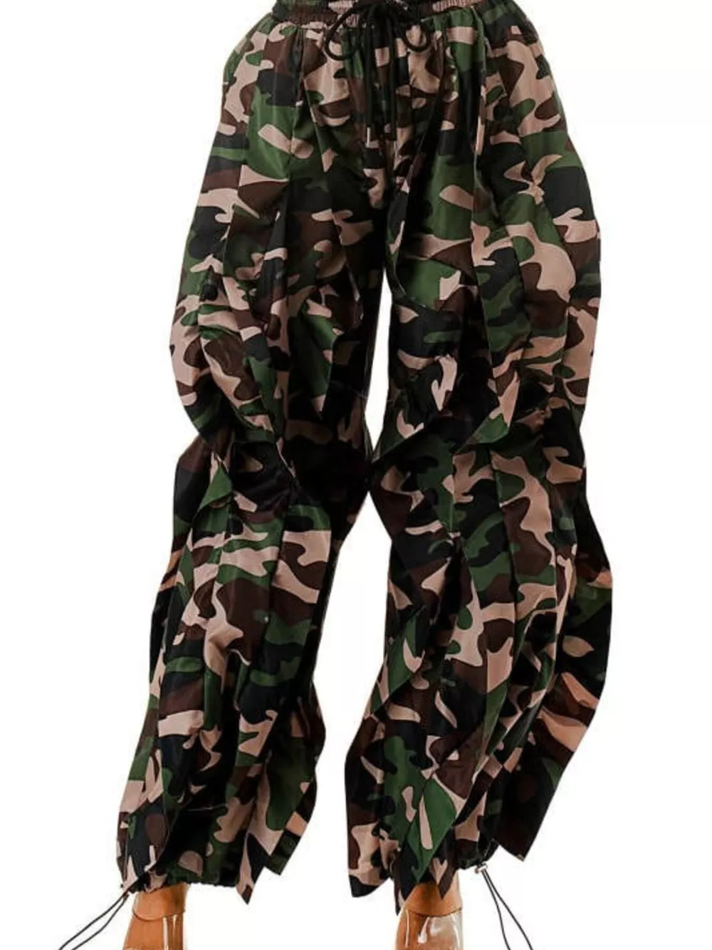 Printed Cargo Pants with Drawstring Waist, image 3