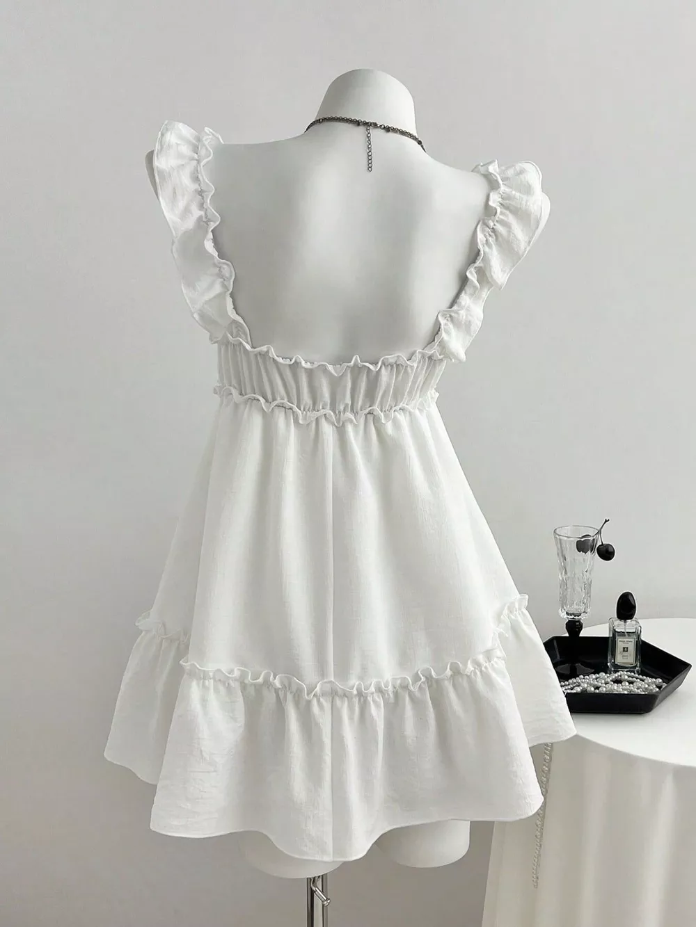 Frill Tie Front Mini Dress, image 6