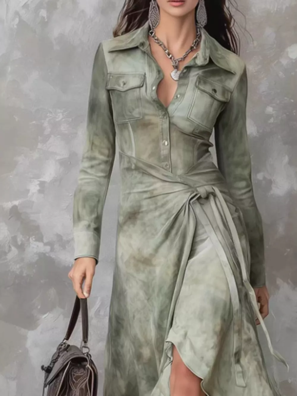 High-Low Long Sleeve Dress, image 2