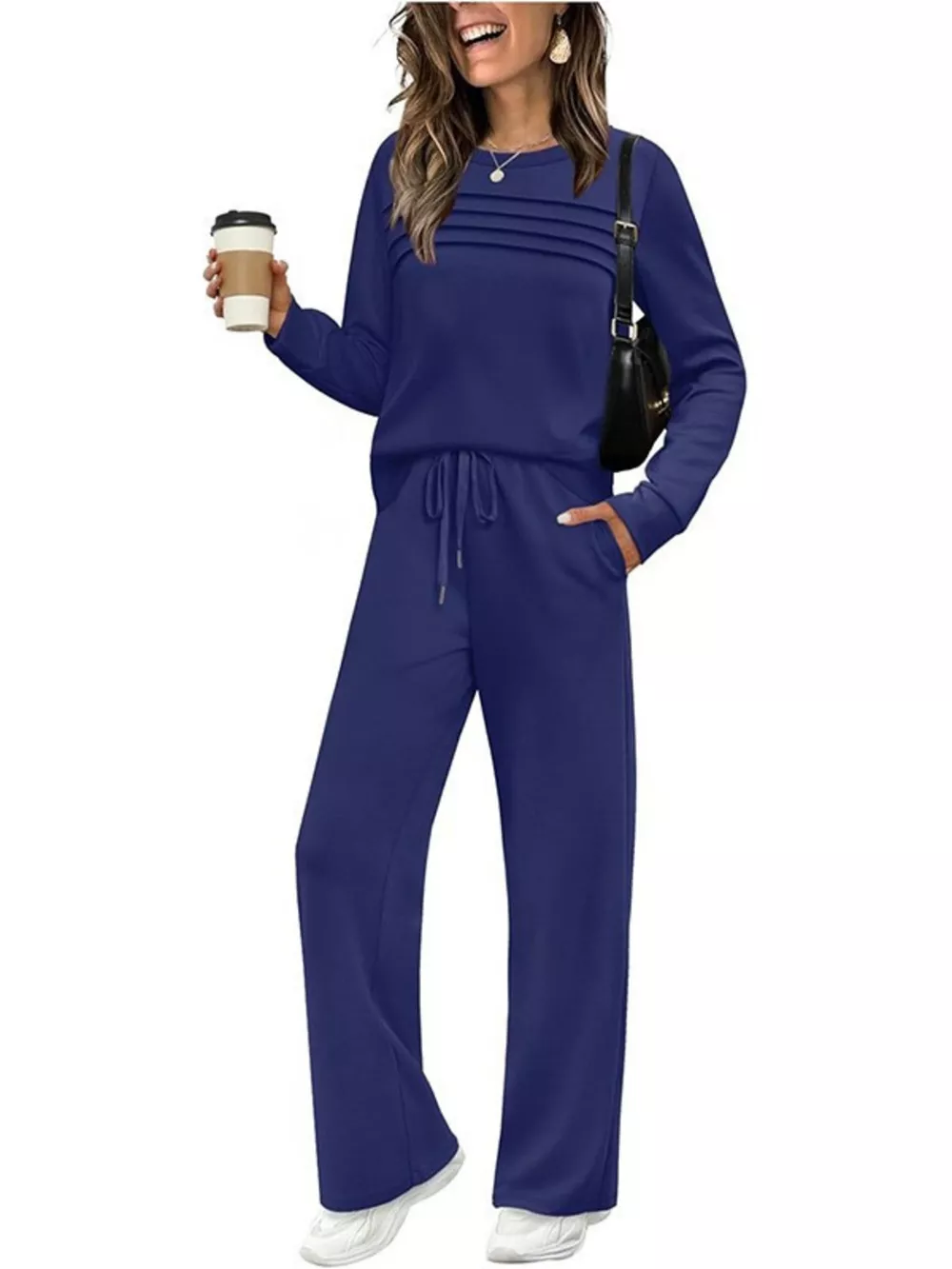 Full Size Long Sleeve Round Neck Top and Pants Set Plus Size, image 22