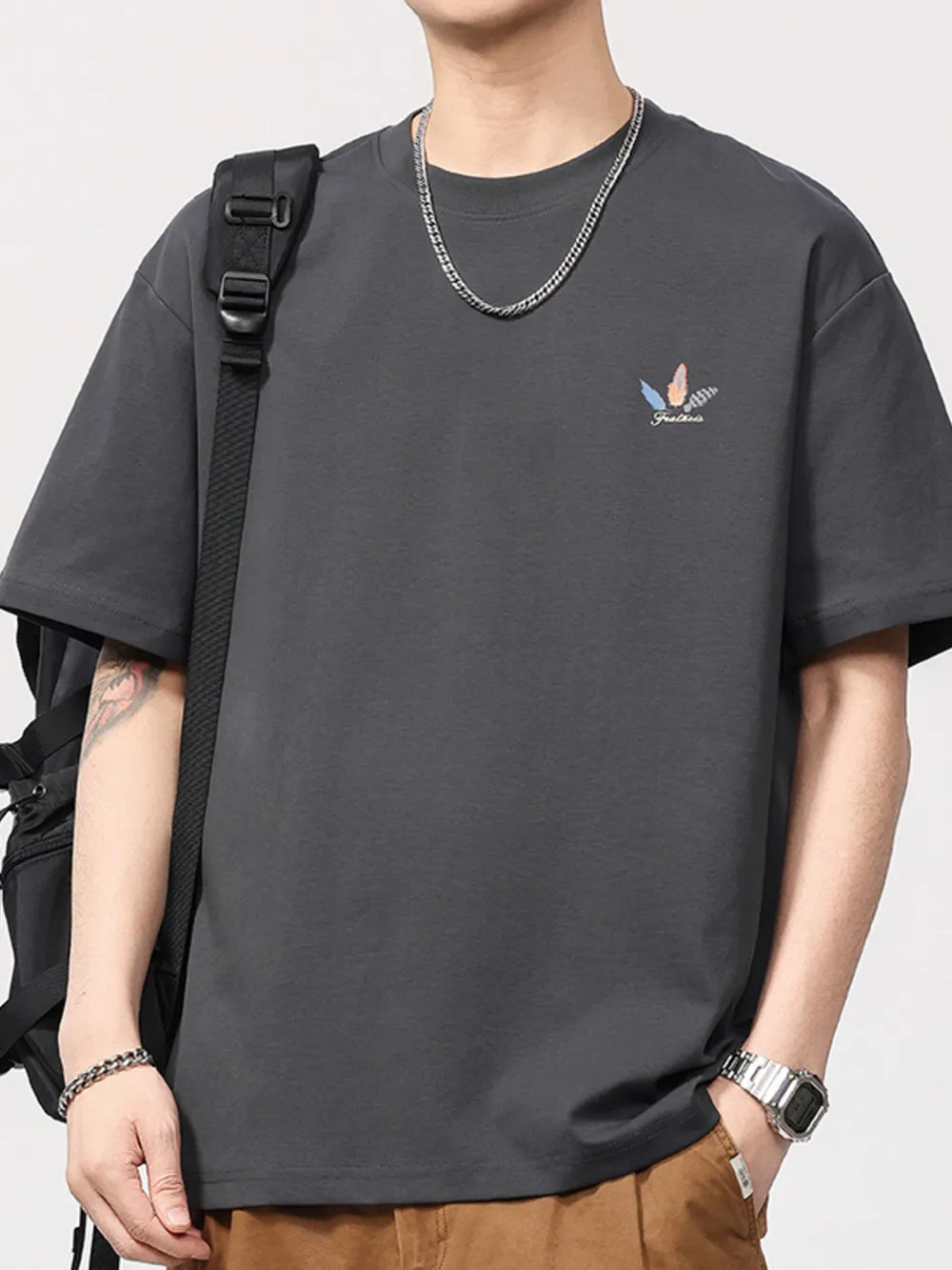 Men's Plus Size Round Neck Short Sleeve T-Shirt