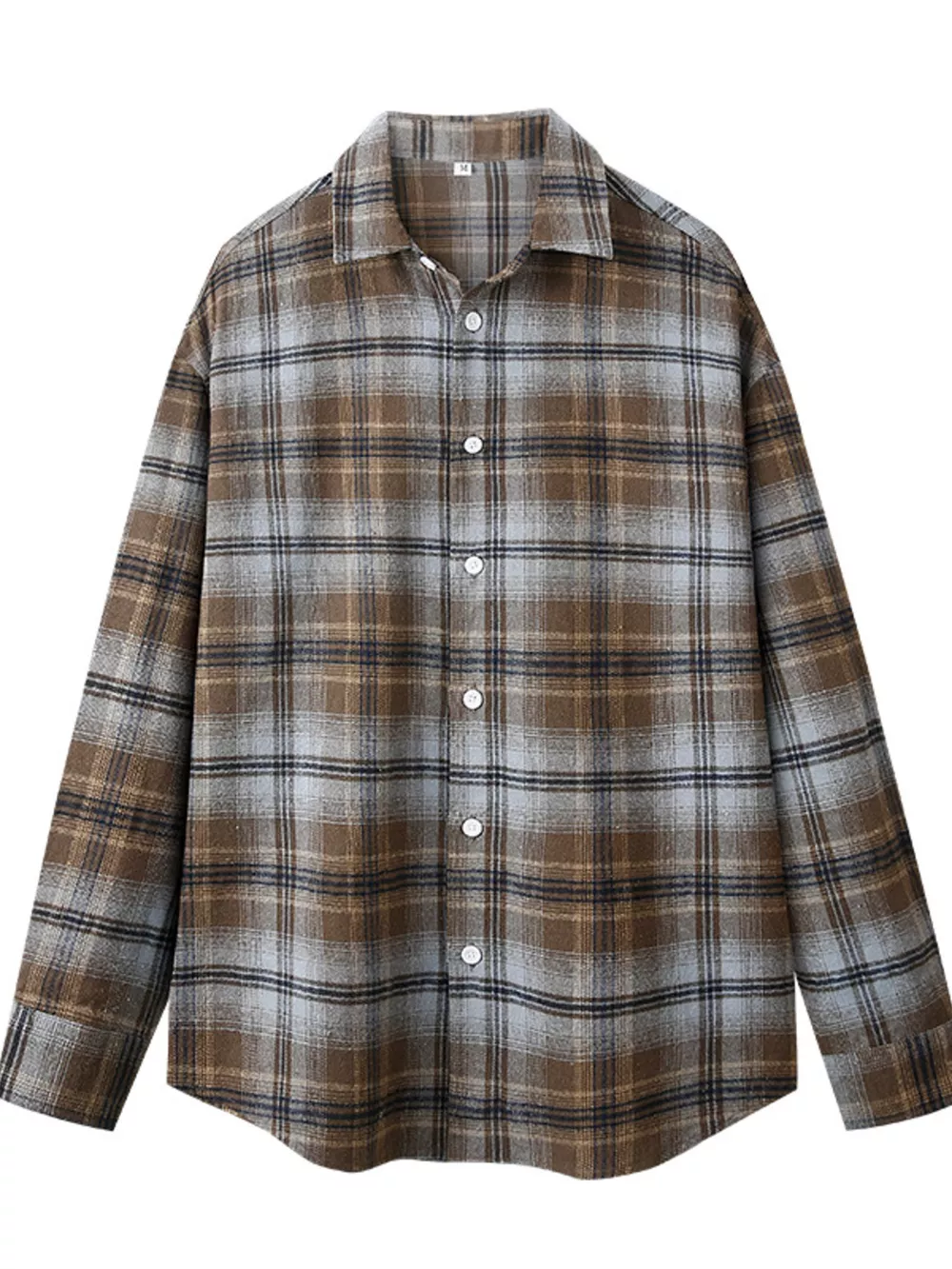 Men's Plus Size Casual Plaid Button Up Shirt, image 7