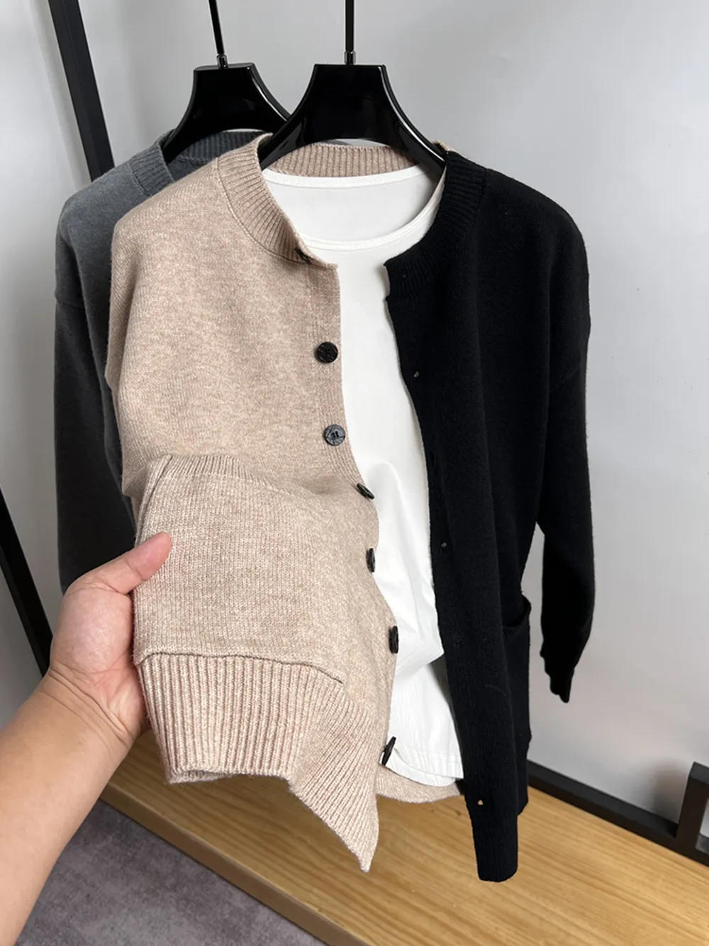 Men's Plus Size Button-Front Ribbed Knit Cardigan