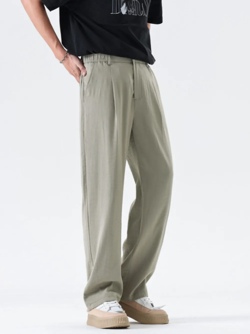 Men's Full Size Relaxed Fit Wide Leg Casual Pants Plus Size, image 4