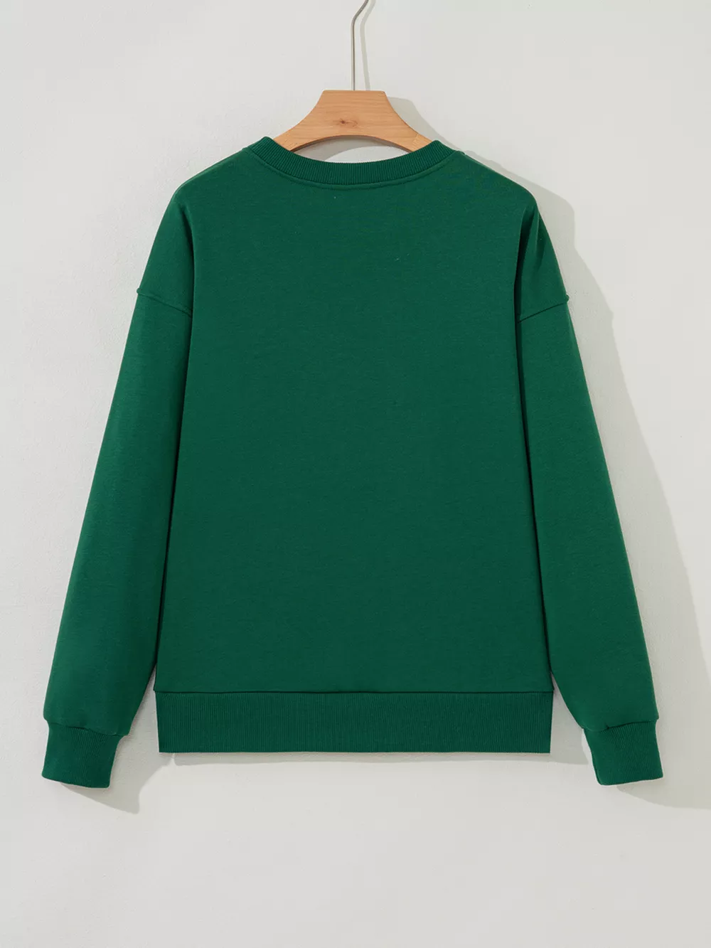 Embroidered Letter Christmas Round Neck Sweatshirt, image 5