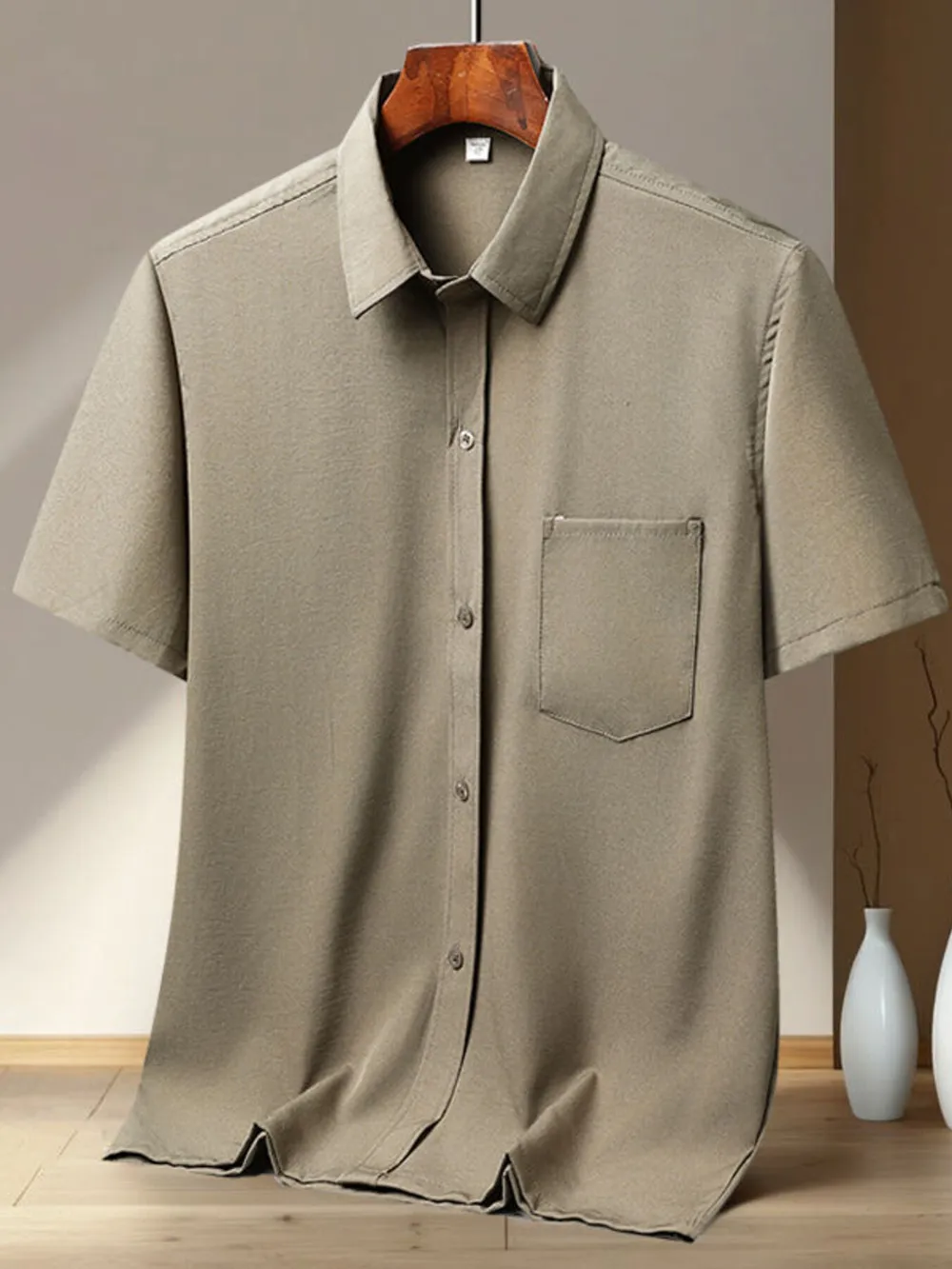 Men's Full Size Button Up Short Sleeve Shirt Plus Size, image 2