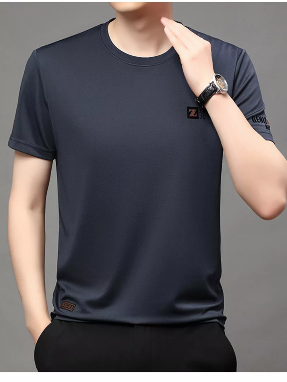Men's Plus Size Round Neck Short Sleeve T-Shirt, image 6