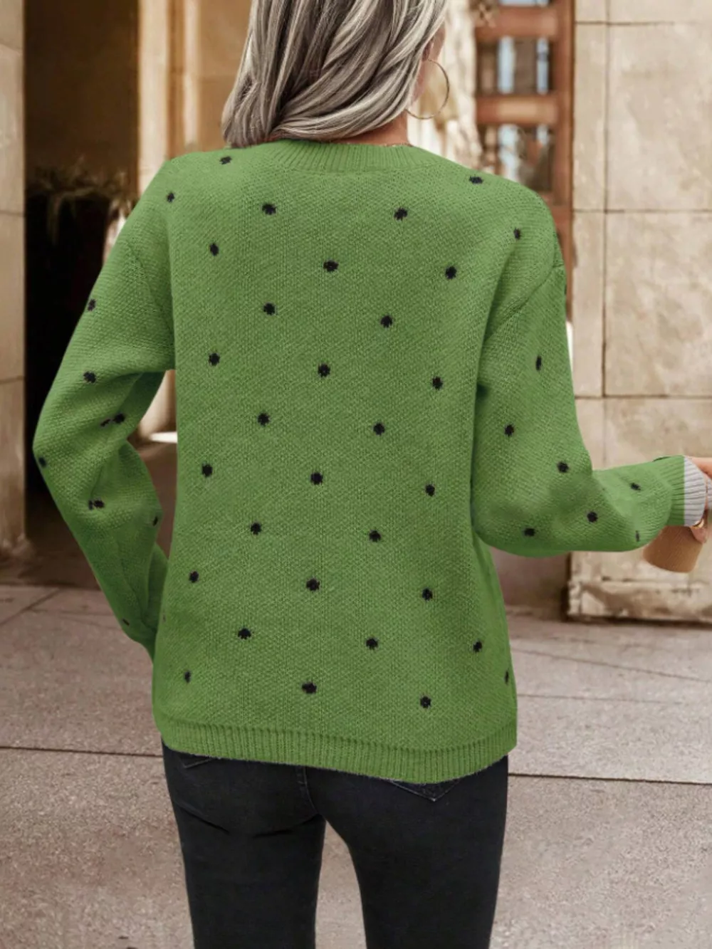 Polka Dot Long Sleeve Sweater, image 10