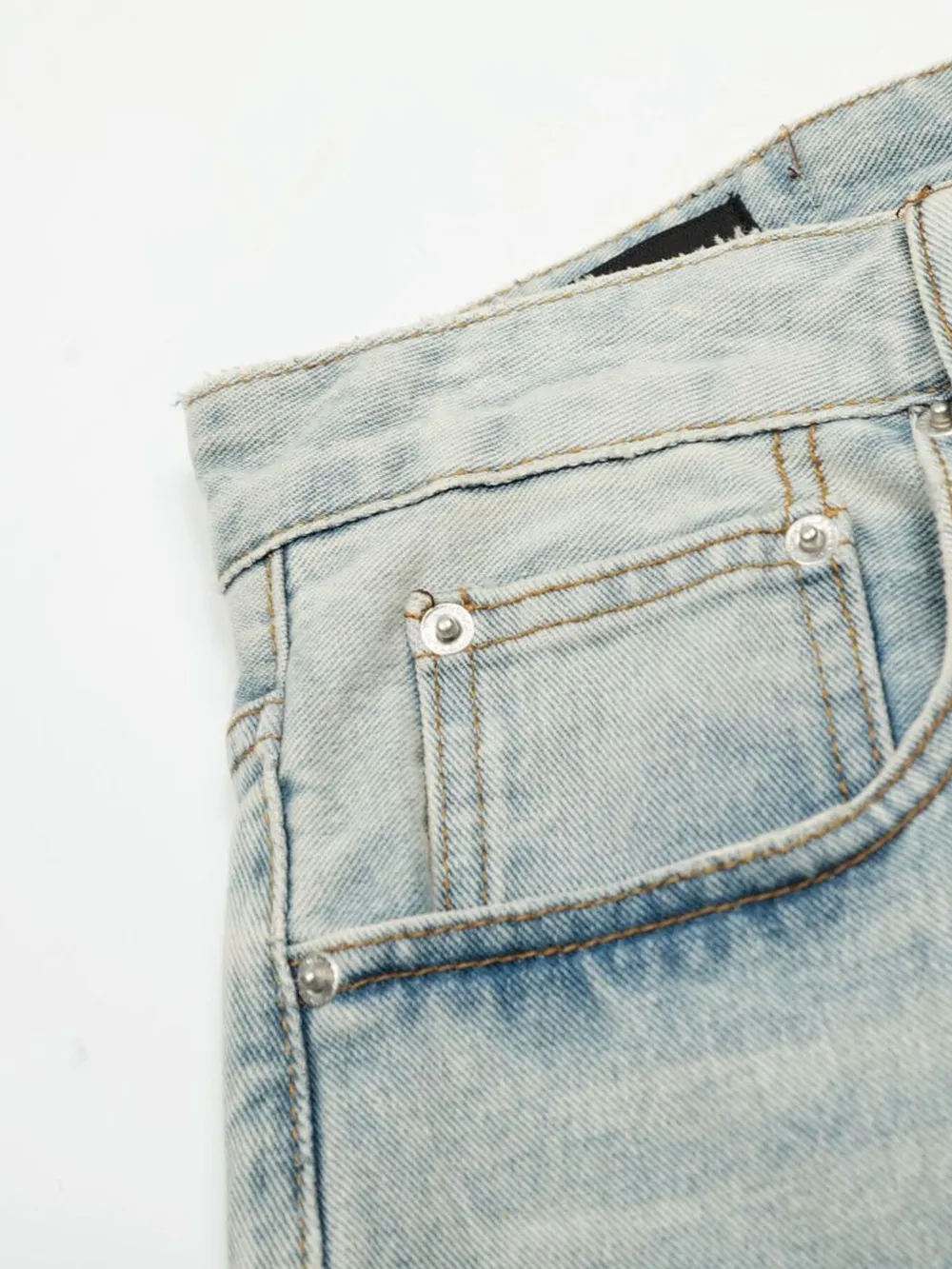 Men's Wash Wide Leg Denim Shorts, image 7