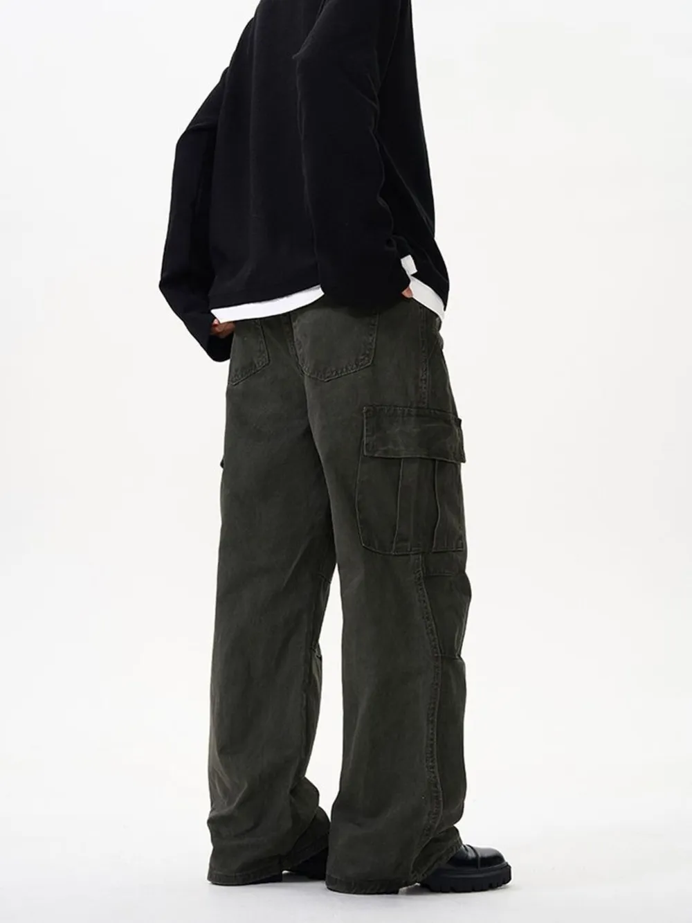 Men's Wide Leg Cargo Pants, image 4