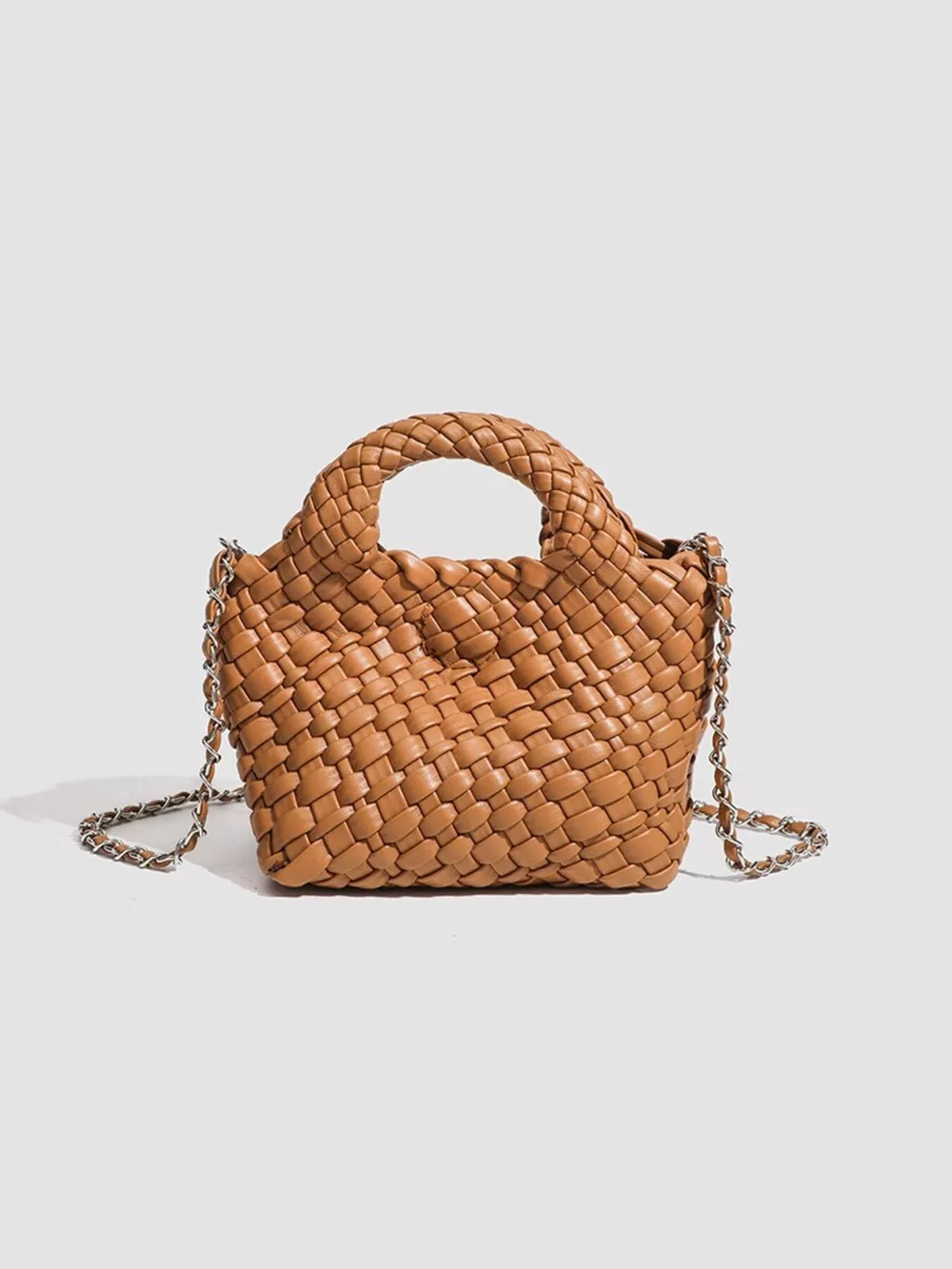 Woven Texture Mini Crossbody Bag with Chain Strap, image 3